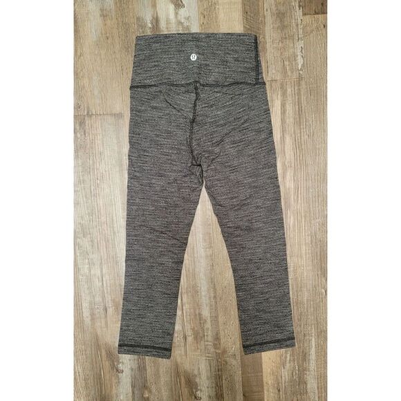 Lululemon Womens Size 4 Wunder Under High Rise Leggings Heathered Gray/blk - Picture 3 of 7